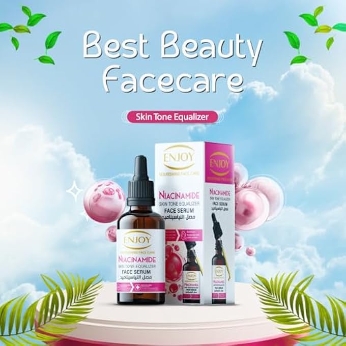 ENJOY NIACINAMIDE FACE SERUM 50ML  BRIGHTENING & HYDRATING SERUM FOR EVEN SKIN TONE, PORE REDUCTION, OIL CONTROL & RADIANT GLOW  ANTI-ACNE & DARK SPOT CORRECTOR - Image 3